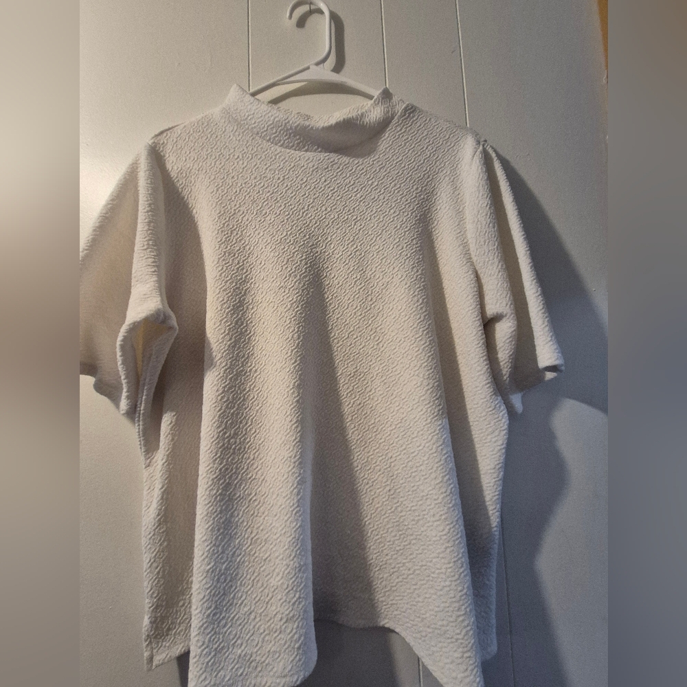 Worthington White Mock Turtleneck Top Size XL